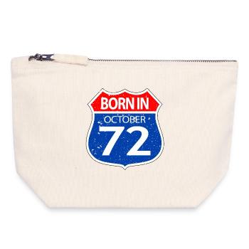 Born_in_October_72 - Canvas Zip Pouch 18 x 19 cm - nature - Front
