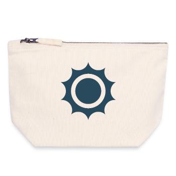 « L’énergie solaire – un avenir propre » - Pochette zippée en toile 18 x 19 cm - blanc naturel - Devant
