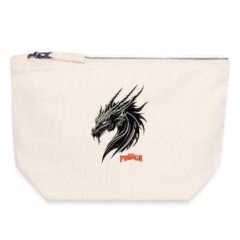 Dragon Head Contrast Pattern - Canvas Zip Pouch 18 x 19 cm - nature - Front