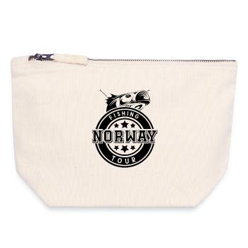 Voyage de pêche en Norvège - Pochette zippée en toile 18 x 19 cm - blanc naturel - Devant