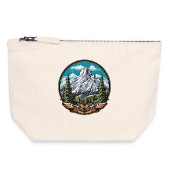 Rêve sommetal dans le panorama forestier - Pochette zippée en toile 18 x 19 cm - blanc naturel - Devant