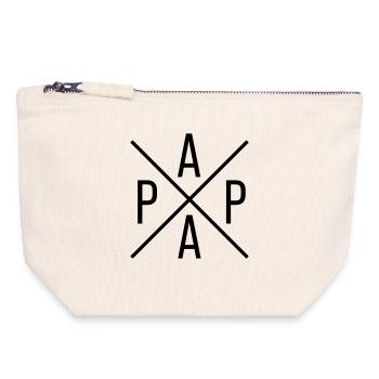 Cadeau de la fête des pères à Papa Cross - Pochette zippée en toile 18 x 19 cm - blanc naturel - Devant
