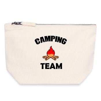 Campfire Silhouette Design - Canvas Zip Pouch 18 x 19 cm - nature - Front