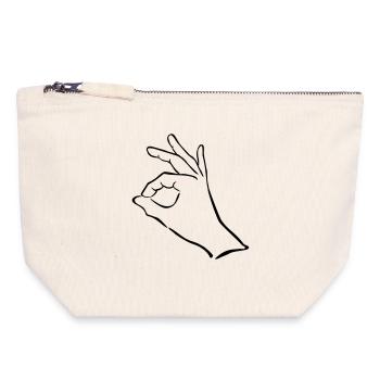 hand - Canvas Zip Pouch 18 x 19 cm - nature - Front