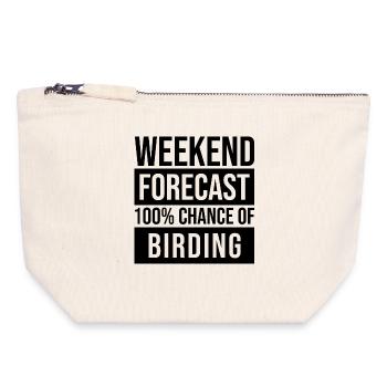 Birder - Pochette zippée en toile 18 x 19 cm - blanc naturel - Devant