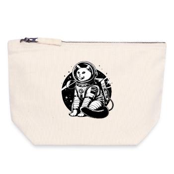 Astronaut Cat - Canvas Zip Pouch 18 x 19 cm - nature - Front