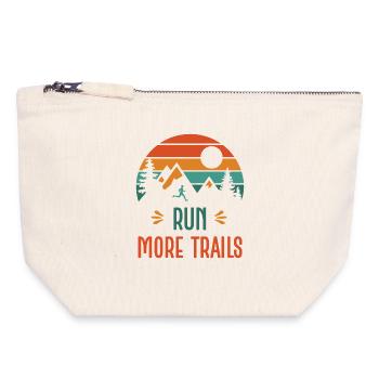 Courez plus de sentiers - Pochette zippée en toile 18 x 19 cm - blanc naturel - Devant