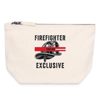 Feuerwehrhelme Rot Grafikdesign - Canvas Reißverschluss-Täschchen (18 x 19 cm) - Naturweiß - Vorne