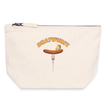 BRATWURST - Canvas Reißverschluss-Täschchen (18 x 19 cm) - Naturweiß - Vorne