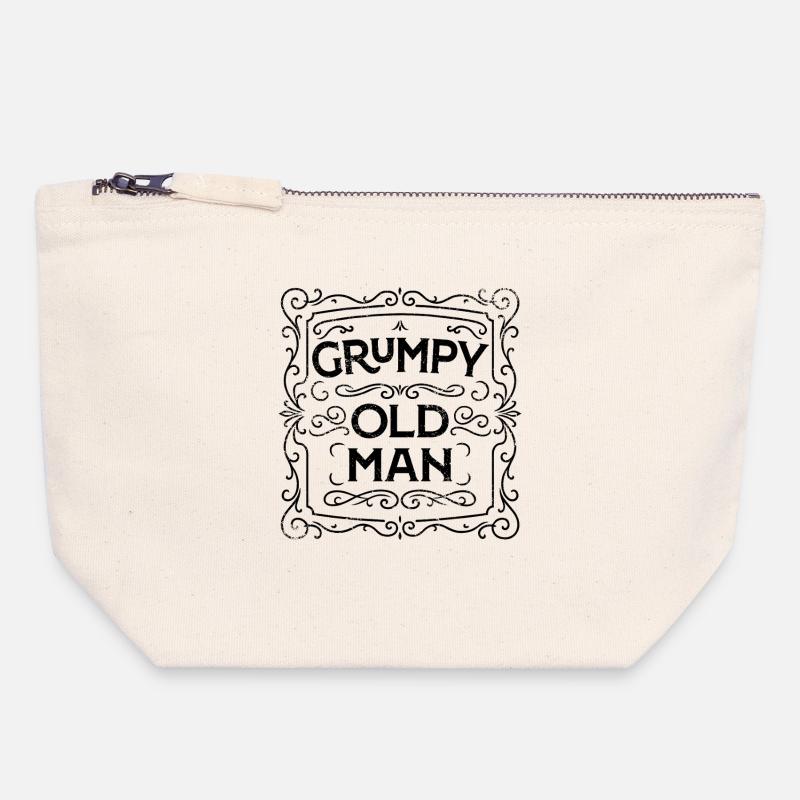 GRUMPY OLD MAN - Pochette zippée en toile 18 x 19 cm - blanc naturel