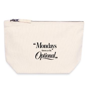 Monday Funny Saying Weekday Black - Canvas Zip Pouch 18 x 19 cm - nature - Front
