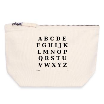 Latin Alphabet (black) - Canvas Zip Pouch 18 x 19 cm - nature - Front