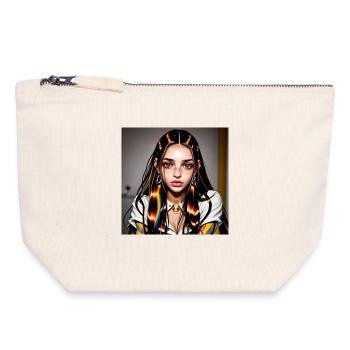 Visage Fantasy Multicolore - Pochette zippée en toile 18 x 19 cm - blanc naturel - Devant