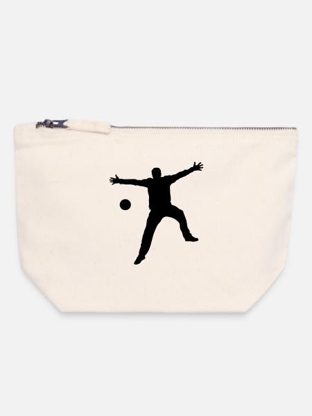 Handball Torwart - Canvas Reißverschluss-Täschchen (18 x 19 cm) - Naturweiß