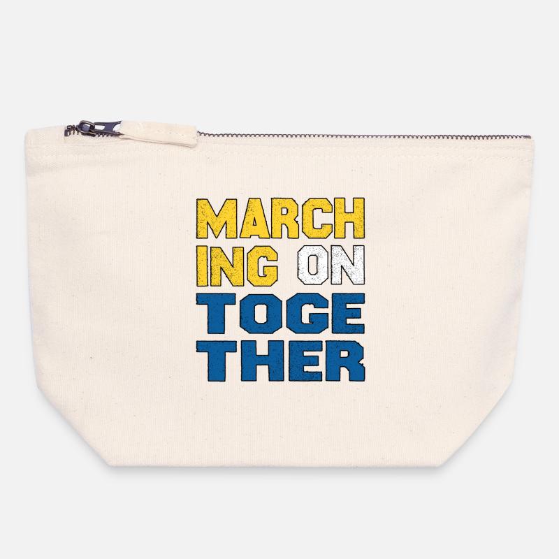 Marcher ensemble - Pochette zippée en toile 18 x 19 cm - blanc naturel