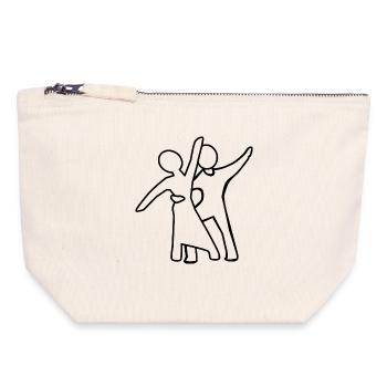 Dance couple Silhouette - Canvas Zip Pouch 18 x 19 cm - nature - Front