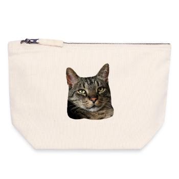 Katze Tigerkatze lustiges Katzenshirt Geschenk - Canvas Reißverschluss-Täschchen (18 x 19 cm) - Naturweiß - Vorne