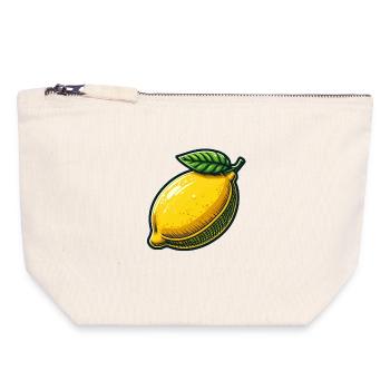Natural Illustrated Lemon - Canvas Zip Pouch 18 x 19 cm - nature - Front