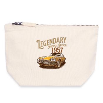 Legendäres 1957 Auto Retro Design - Canvas Reißverschluss-Täschchen (18 x 19 cm) - Naturweiß - Vorne