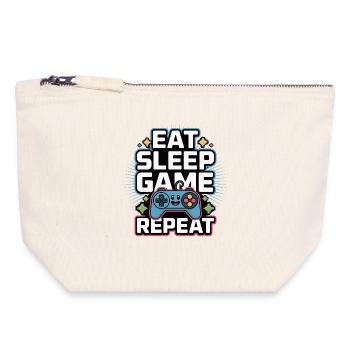 Jeu Manger et Dormer : Répéter - Pochette zippée en toile 18 x 19 cm - blanc naturel - Devant