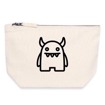 monster - Canvas Zip Pouch 18 x 19 cm - nature - Front