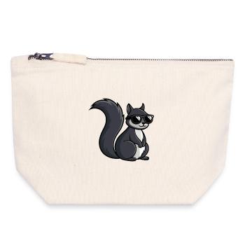 Coole Eichhörnchen-Dunkle Brille - Canvas Reißverschluss-Täschchen (18 x 19 cm) - Naturweiß - Vorne
