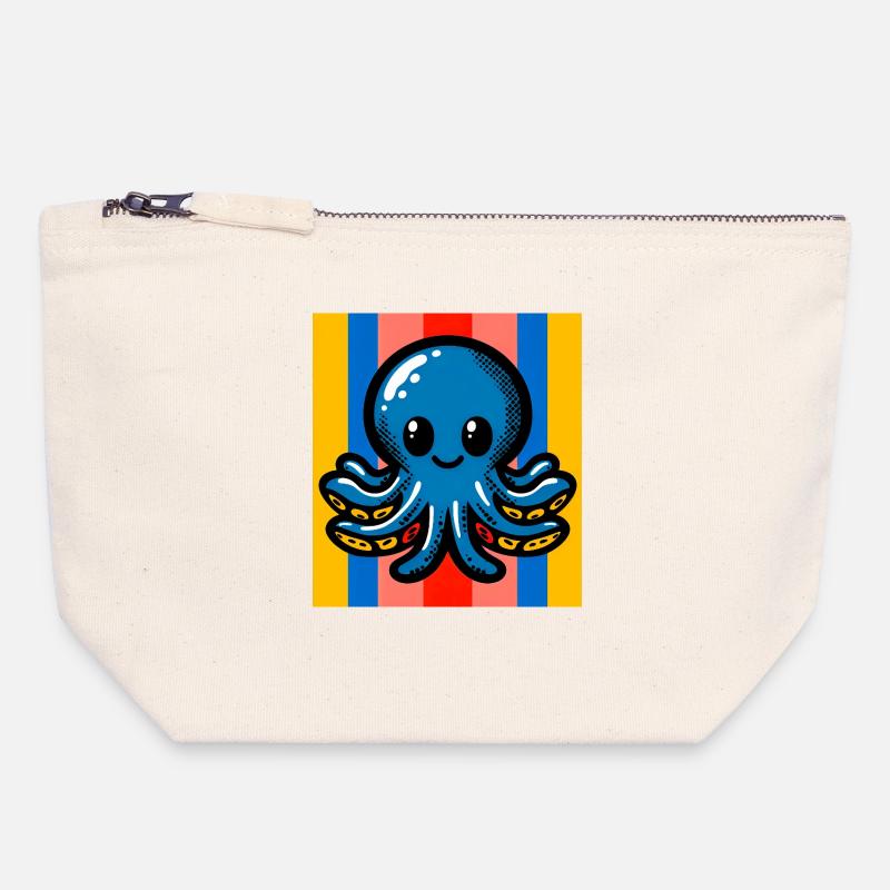Octopus - Canvas Zip Pouch 18 x 19 cm - nature