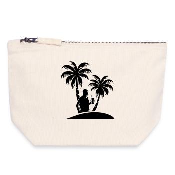 Urlauber Party Palmen - Canvas Reißverschluss-Täschchen (18 x 19 cm) - Naturweiß - Vorne