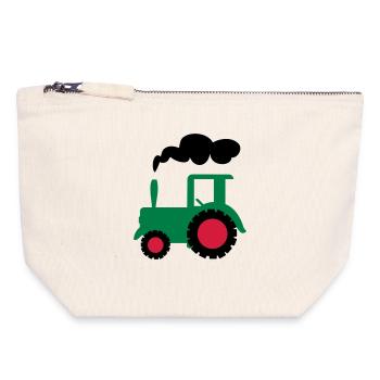traktor trecker landwirtschaft - Canvas Reißverschluss-Täschchen (18 x 19 cm) - Naturweiß - Vorne