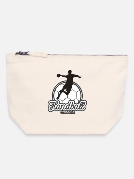 Handball, Handballspiel, Handballspieler - Canvas Reißverschluss-Täschchen (18 x 19 cm) - Naturweiß