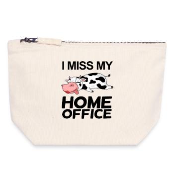 Home Office Saying Funny - Canvas Zip Pouch 18 x 19 cm - nature - Front