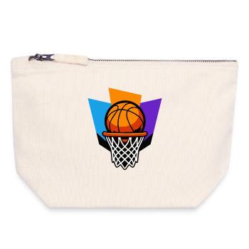 Basketball Hoop Graphic Dunk Design - Canvas Zip Pouch 18 x 19 cm - nature - Front