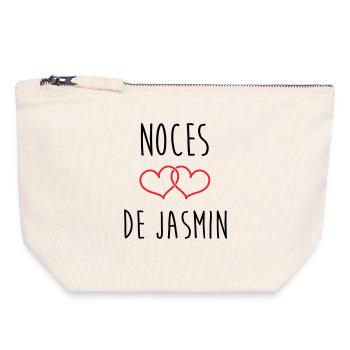 Hochzeitstag – Jasmine-Hochzeit (66 Jahre) - Canvas Reißverschluss-Täschchen (18 x 19 cm) - Naturweiß - Vorne