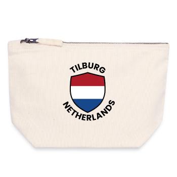Bouclier de Tilburg, Pays-Bas - Pochette zippée en toile 18 x 19 cm - blanc naturel - Devant