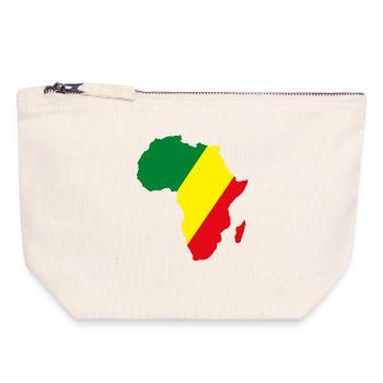 Kongo_Flagge_Afrika - Canvas Zip Pouch 18 x 19 cm - nature - Front