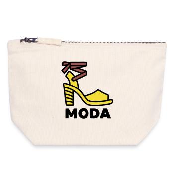 High Heel Schuh Moda Italien Mode Urlaub - Canvas Reißverschluss-Täschchen (18 x 19 cm) - Naturweiß - Vorne