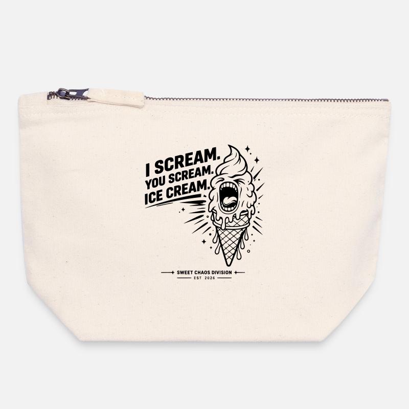 I Scream. You Scream. Eiscreme. - Canvas Reißverschluss-Täschchen (18 x 19 cm) - Naturweiß