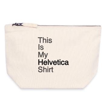 Typographie shirt cadeau Conception graphique Kindee - Pochette zippée en toile 18 x 19 cm - blanc naturel - Devant