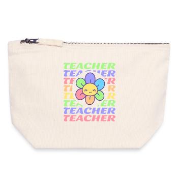 Professeur de design - Pochette zippée en toile 18 x 19 cm - blanc naturel - Devant