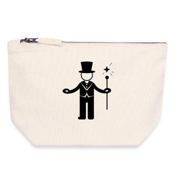 Cirque Magicien Magicien - Pochette zippée en toile 18 x 19 cm - blanc naturel - Devant