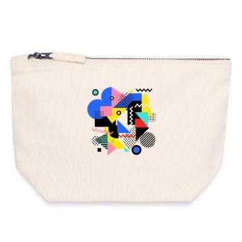 Geometric Color Explosion Pop Art - Canvas Zip Pouch 18 x 19 cm - nature - Front