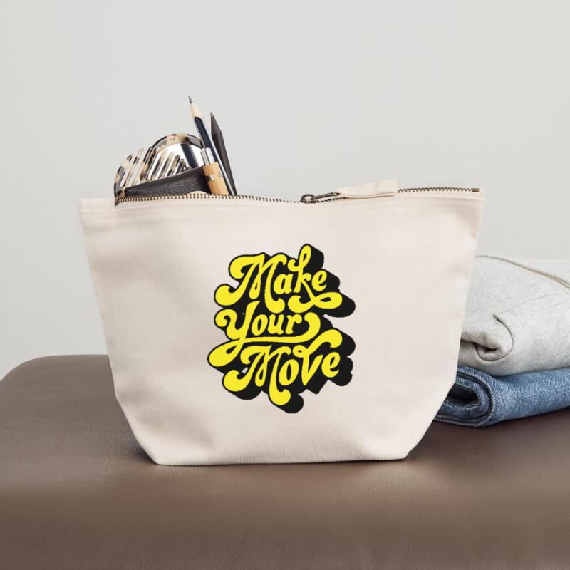 Make Your Move – Neon Script Canvas Zip Pouch 18 x 19 cm