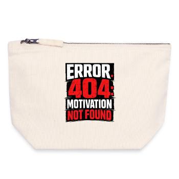 404 - Motivation non trouvée minimaliste - Pochette zippée en toile 18 x 19 cm - blanc naturel - Devant