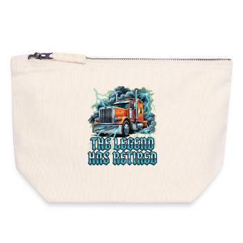 Chauffeur de semi-remorque Trucker Reitred - Pochette zippée en toile 18 x 19 cm - blanc naturel - Devant