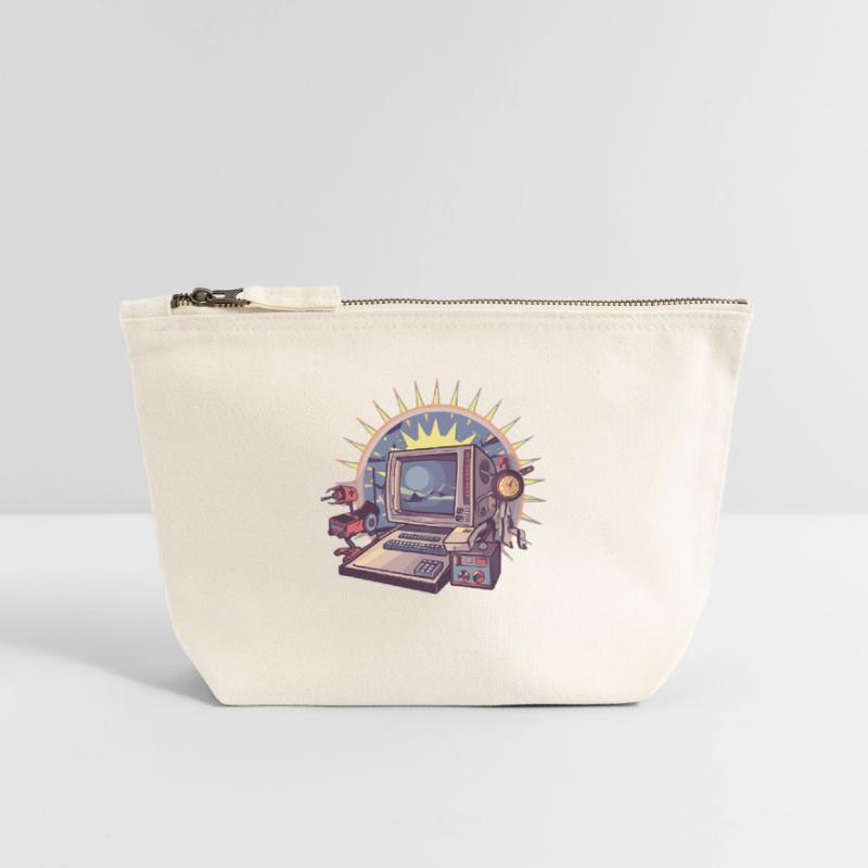 Futuristic computer with retro elements Canvas Zip Pouch 18 x 19 cm