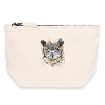 Owl - Canvas Zip Pouch 18 x 19 cm - nature - Front