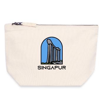 Singapur - Marina Bay Sands - Canvas Reißverschluss-Täschchen (18 x 19 cm) - Naturweiß - Vorne