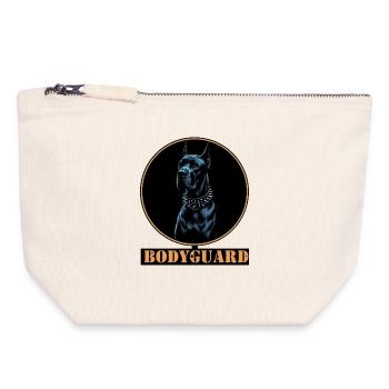 Great Dane with spiked chain - Canvas Zip Pouch 18 x 19 cm - nature - Front