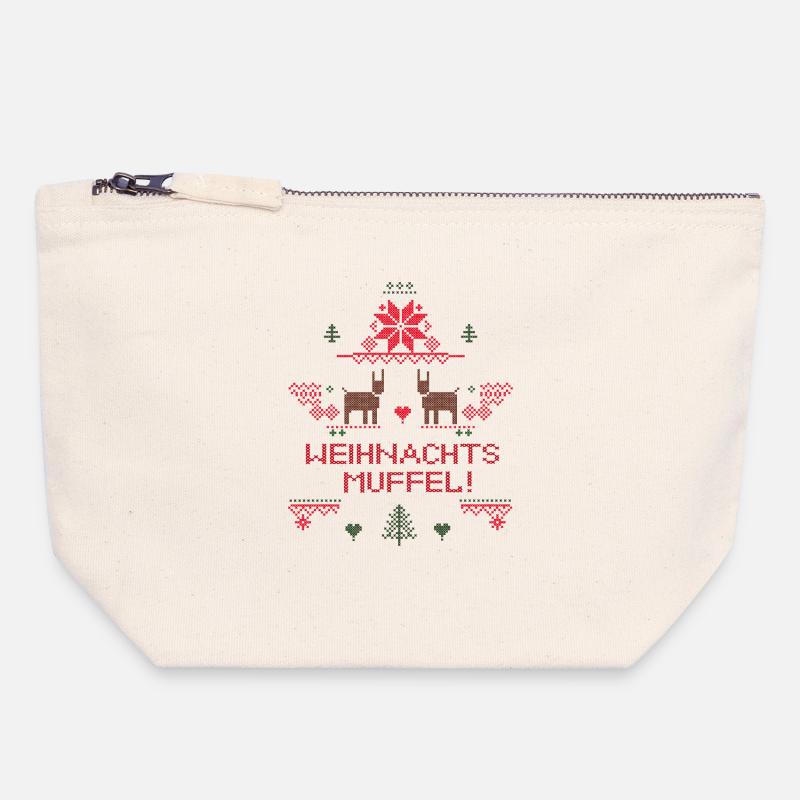 Christmas grouch - Canvas Zip Pouch 18 x 19 cm - nature