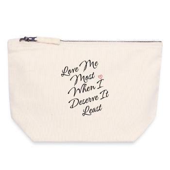 Conception artistique fantaisiste de la ligne de cœur - Pochette zippée en toile 18 x 19 cm - blanc naturel - Devant